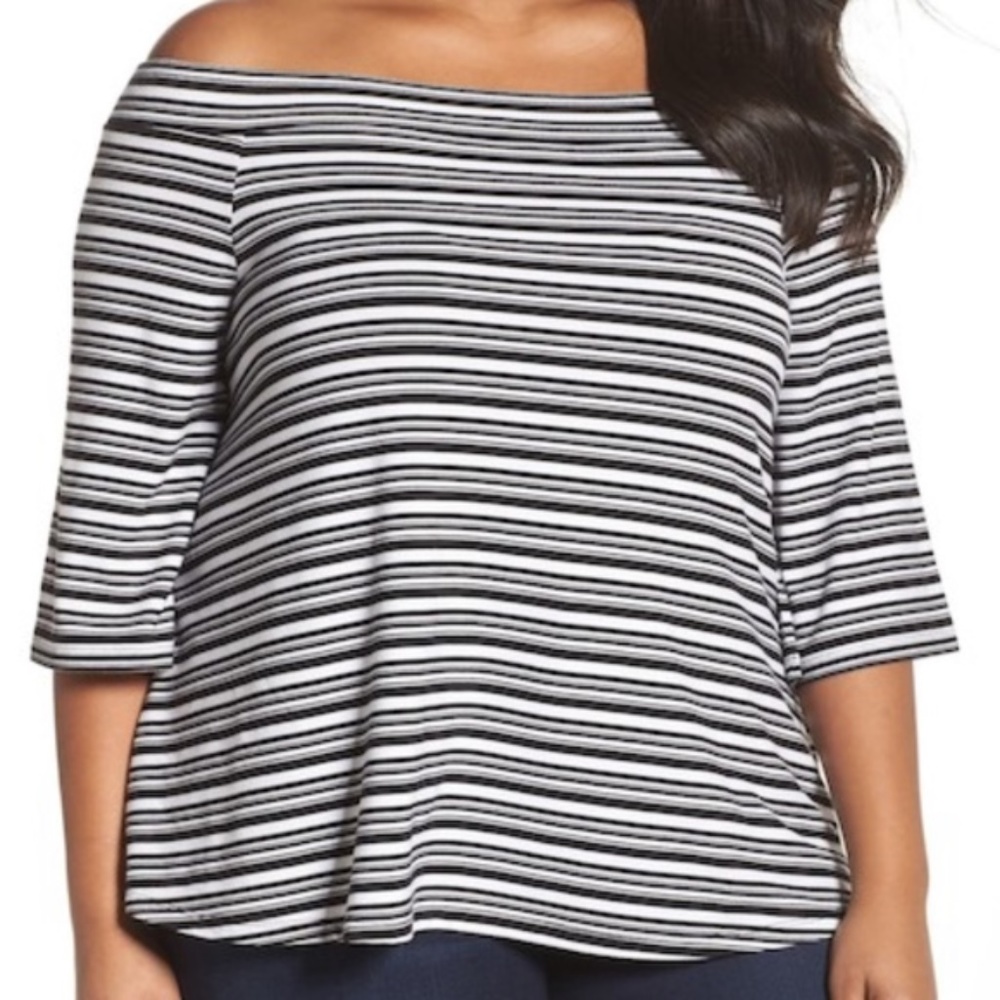 Sejour striped off shoulder top